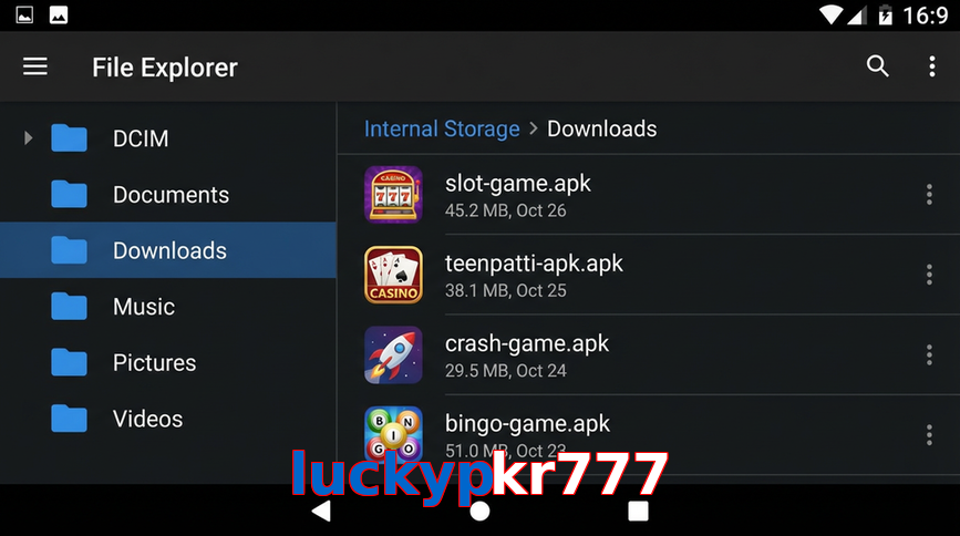 Main screen of Luckypkr777 gameapk page for PK players