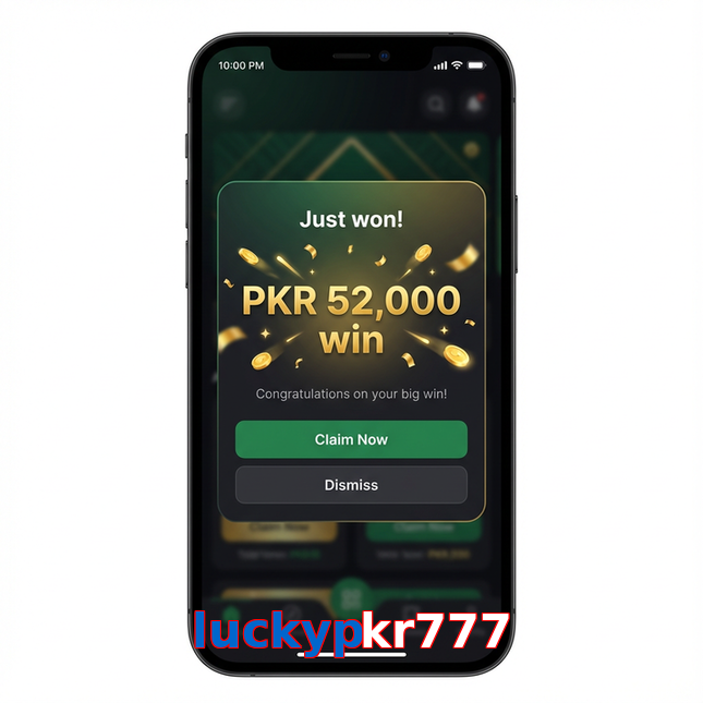 Main screen of Luckypkr777 win page for PK players